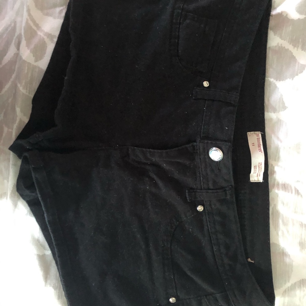 black jean shorts
